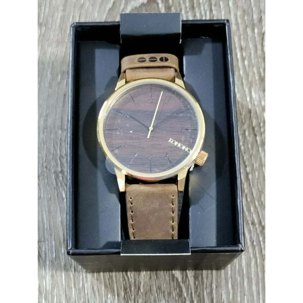 Komono Mens Watch The Winston Leather Strap 41m W2021 Stainless Steel